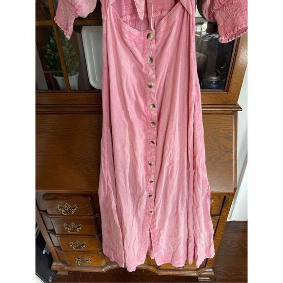 Free People - String Of Hearts Maxi Dress Smocked size Small - Picture 6 of 7